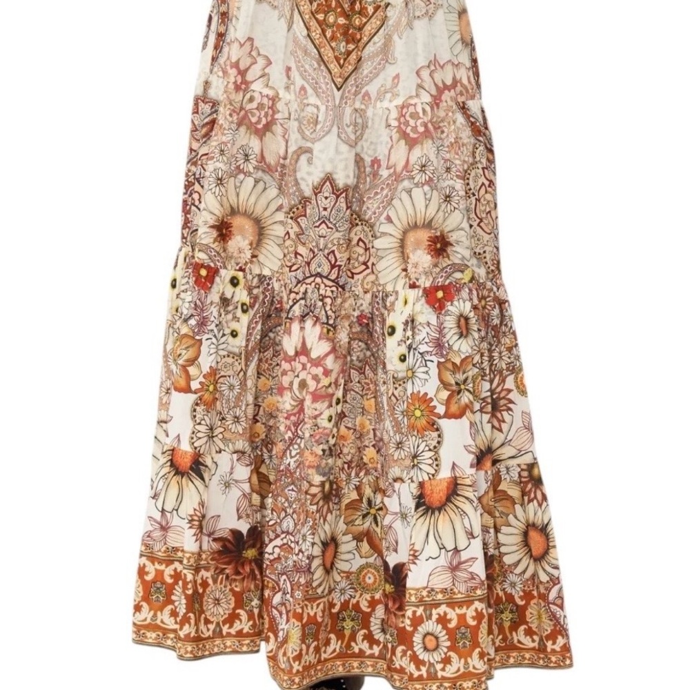 CAMILLA Heart Of A Hippie Tiered Maxi Skirt RRP $599 size small runs med-large - Picture 3 of 7